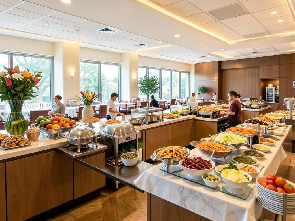 Comedor con servicio de bufé libre en el hotel