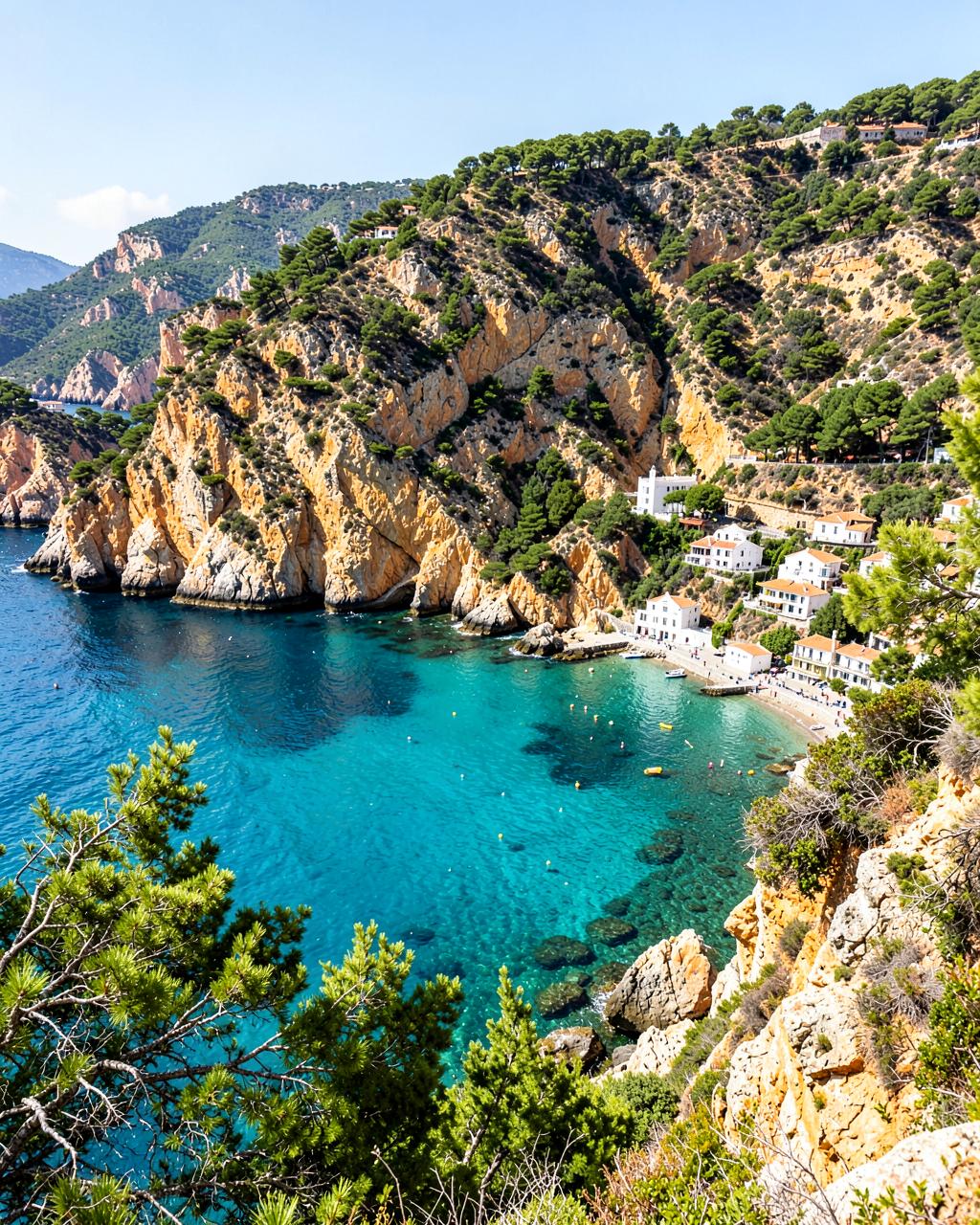 Cala de aguas turquesas en la Costa Brava